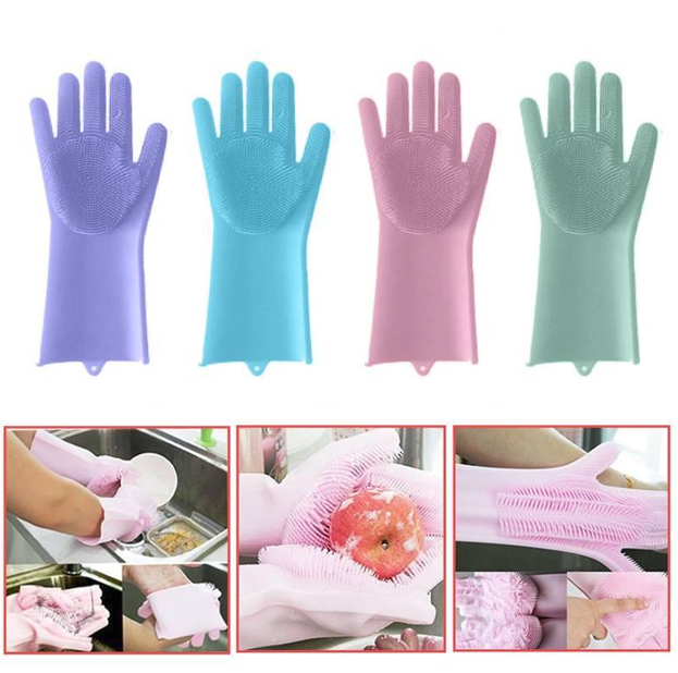 VKS Silicone Washing Scrubbing Hand Gloves | Lazada PH