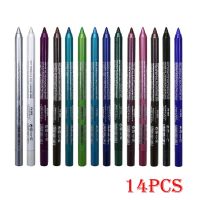 14 Colors Long lasting Eye Liner Pencil Waterproof Pigment Blue Brown Black Eyeiner Pen Women Fashion Color Eye Makeup Cosmetic