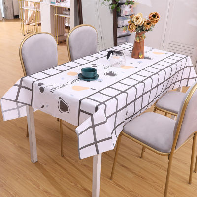 ผ้าปูโต๊ะ PEVA ผ้าปูโต๊ะลูกแพร์กันคราบมันและกันน้ำสำหรับฤดูใบไม้ร่วงคอกลมผ้าปูโต๊ะโต๊ะครัวเรือนโต๊ะตกแต่งผ้าปูโต๊ะ Linguaimy