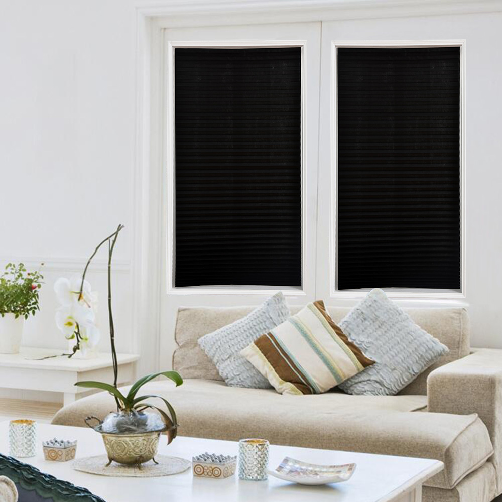 Adhesive Window Pleated Zebra Blinds And Shades Blind Roller Blackout 