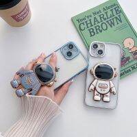 เคสใสพร้อมเคสสำหรับไอโฟนเคสโทรศัพท์แบบตั้งได้13 12 11 Pro Max SE 6 7 8 Plus X XS Max XR ฝาครอบอุปกรณ์เสริมนักบินอวกาศ