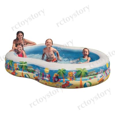 Rctoystory สระน้ำ เป่าลม ชายหาด วงรี สีฟ้า สระน้ำเป่าลม ขนาดใหญ่ 262 x 160 x 46 cm ntex Pool Paradise Lagoon สระน้ำทรงเลขแปด