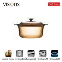 Visions หม้อแก้วทนไฟ 3.5 L. Covered Stockpot/V-01-VSD 3.5/CL (สีชา)