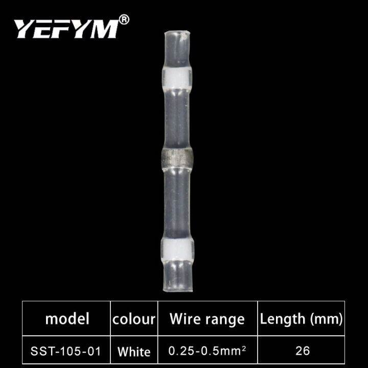 10-20-50-100pcs-heat-shrink-connect-terminals-waterproof-solder-sleeve-tube-electrical-wire-insulated-butt-connectors-kit-yefym-electrical-circuitry-p