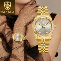 POEDAGAR Gold Watch For Women Waterproof Pawnable Original Sale Now Fashion Stainless Steel Business Wristwatch