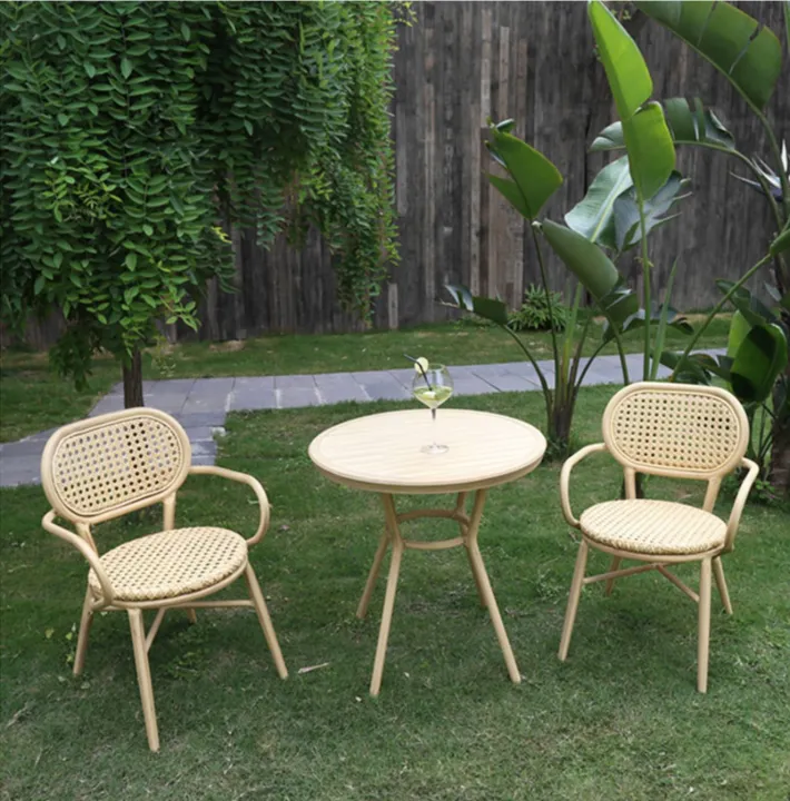 DENGFU Outdoor rattan table and chair manufacturers wholesale Villa