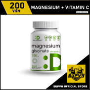 Magie và Vitamin C 200 Viên Deal Supplement Magnesium Glycinate 750mg +