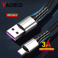 VAORLO สายชาร์จเร็ว USB Type C 3A,สายชาร์จไนล่อนสายข้อมูลชาร์จซูเปอร์ชาร์จสำหรับ Huawei Xiaomi Redmi Mi 9 Samsung Galaxy S20 S10โทรศัพท์มือถือเครื่องชาร์จ USB-C