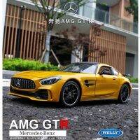 โมเดลรถโลหะผสมรถยนต์1:24 Mercedes Benz AMG GT R ใช้ตกแต่งรถจำลองโมเดลของเล่นเด็กหล่อของขวัญของสะสม