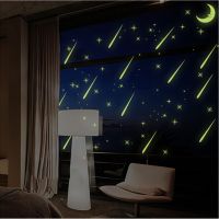 ┇ Paste Fluorescence Stick Bedroom Decorative Wall Stickers Luminous Creative Travel Theme Wall Sticker Room Decoration Accessory