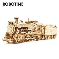 Robotime 3Dตัวต่อไม้ปริศนารถไฟของเล่น