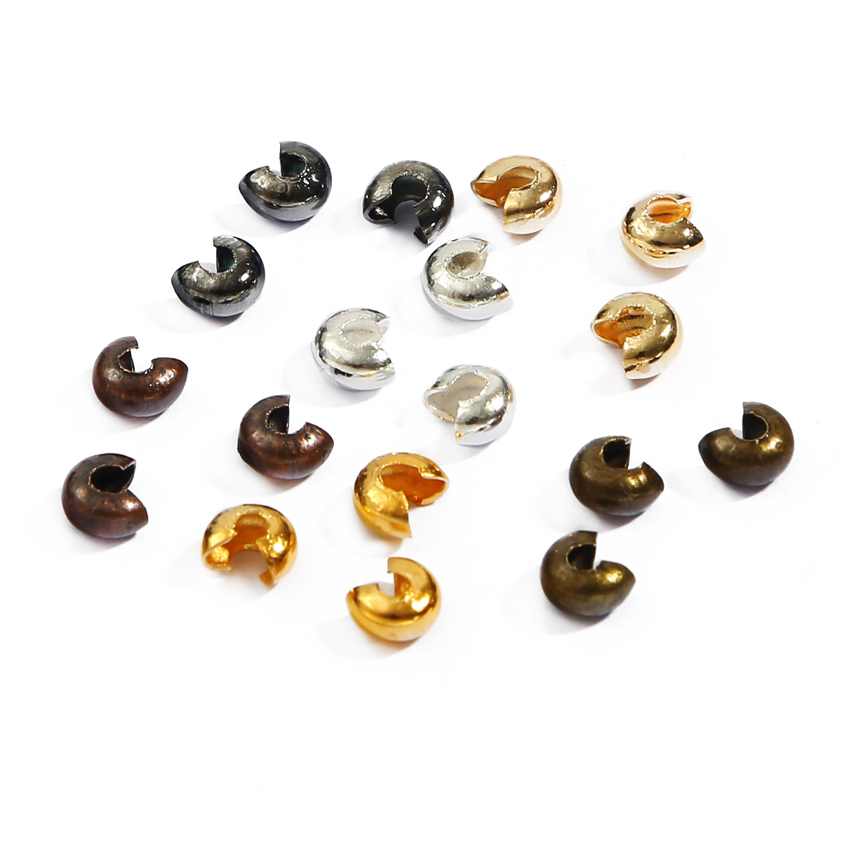 100pcs Round Covers Crimp End Beads Stopper Spacer Beads for DIY Jewelry Making 100pcs Round Covers Crimp End Beads Stopper Spacer Beads for DIY Jewelry Making