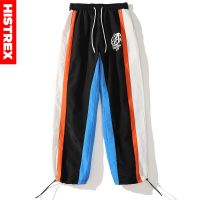 กางเกงลายทางไนลอน100 HISTREX Lelaki Peluh Klasik Wide Techwear Streetwear Jepun Baru Seluar Lelaki Fesyen Besar 7GEFT #