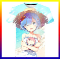 ใหม่ Re-Zero เสื้อยืดอะนิเมะสาว 3D พิมพ์ Street Wear ผู้ชายผู้หญิงสบาย ๆ แฟชั่นพลัสขนาดเสื้อยืดฮาราจูกุเด็กเสื้อยืดเสื้อผ้าด้านบน XS-5XL