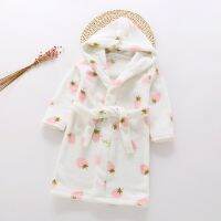 Kids Bathrobe Flannel Child Boys Girls Beach Bath Robe Sleepwear Winter Bathrobes Velvet Warm Clothing Pajamas Children 1-8years