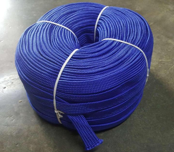 เชือกผ้า เชือกผ้าแบน สีน้ำเงิน (100 เมตรต่อม้วน)