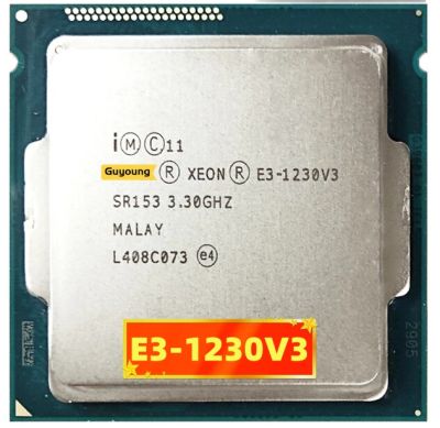 Xeon E3 V3 E3-1230 V3 1230V3 E3 3.3 GHz ใช้เครื่องประมวลผลซีพียูสี่แกนขนาด8ม. 80วัตต์ LGA 1150