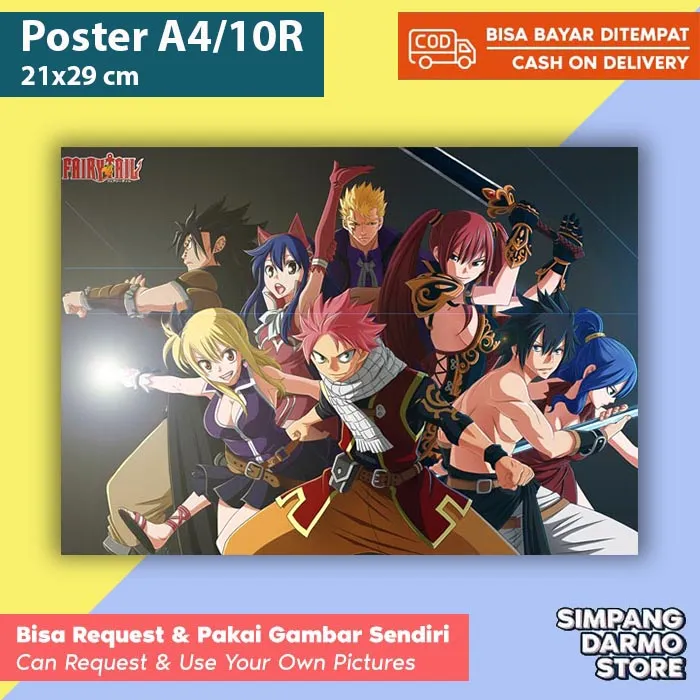 Poster Fairy Tail Anime Terbaru Berbagai Ukuran A4 A3, Besar Kecil