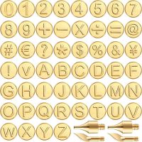 56 Pieces Wood Burning Tip Letter Wood Burning Tip Set Including Alphabet Number for Wood Craft DIY Embossing Carving