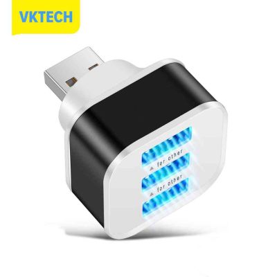 [Vktech] ฮับ USB2.0 3พอร์ตแยกเครื่องชาร์จโทรศัพท์มือถือมีอินดิเคเตอร์ LED อะแดปเตอร์ติดผนัง