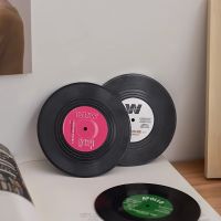 2/4/6pcs Retro Vinyl Record Cup Coaster Anti-slip Coffee Coasters Heat Resistant Music Drink Mug Mat Table Placemat Home Decor