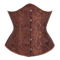 Push Up Bustier Corset Top Backless Bustier Corset Boned เอวเทรนเนอร์ Lace Up Waistband Jacquard Overbust Corset Vest