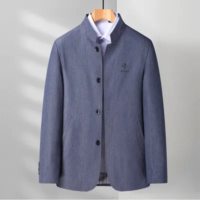 [COD] Dad spring jacket middle-aged mens casual stand-up collar 40 years old and 50 clothes autumn elderly