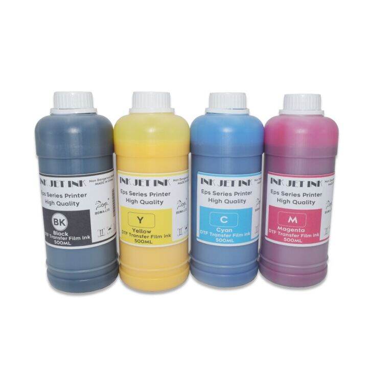 หมึก-dtf-5สีมิลลิลิตร-ชิ้น1000ฟิล์มติดผนังหมึกสำหรับ-epson-สิ่งทอ-l800-l1800เครื่องปรินขนาดใหญ่การปรับเปลี่ยนการถ่ายเทความร้อน