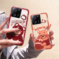 เคสโทรศัพท์ สำหรับ Xiaomi 13 Lite 13T Pro Redmi 12 12C Note 12 Pro + Plus 5G 4G เคส ดีไซน์ใหม่น่ารักน้ำผึ้งสตรอเบอร์รี่หมีการ์ตูนซิลิโคนใสนิ่ม Case 2023