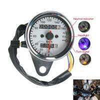 Motorcycle Universal LED Signal Light Backlight Dual Odometer Speedometer Gauge For Harley Honda Yamaha Cafe Racer