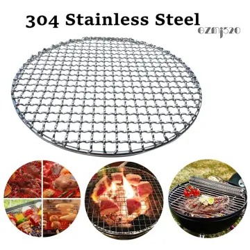 13 Inch Korean BBQ Grill Multifunctional Charcoal Barbecue Grill Round  Camping Grill Tabletop Smoker Grill Grilled Net & Tray for Courtyard Picnic  Beach BBQ 