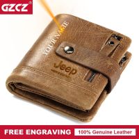 ZZOOI Small Men Wallet With Coin Pocket Genuine Leather ID Credit Card Holder Hasp Zipper Clutch Money Bag High Quality Male Purse