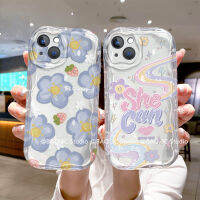 ใหม่ เคส Phone Case for iPhone 14 13 12 11 Pro Max Plus เคส ด้านหลังแบบนิ่มลายดอกไม้น่ารักเคสมือถือโปร่งแสงป้องกันการตกการ์ตูนที่สร้างสรรค์ Cover 2023