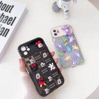 เคสกระจก ลายมิกกี้เมาส์ ลายแคร์แบร์ สำหรับรุ่นไอโฟน6-7-6plus-7plus-XR 11-11pro-12-12promax 13-13promax-14-14promax oppo A15-A16-A53-A52020-A57 4g-Reno5 Y17-Y20-Y21