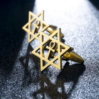 Tangula R Star Of David Cufflinks สแตนเลสผู้ชาย Ankh Amulet เครื่องประดับแฟชั่นหมั้นงานแต่งงาน Cufflinks สำหรับเจ้าบ่าว