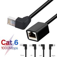 [2023ใหม่] สายต่อขยายอีเธอร์เน็ต Cat6 90องศามุมขวา RJ45แมว6ตัวหัวแปลงสายไฟเครือข่ายแลนอีเทอร์เน็ตตัวผู้ไปยังตัวเมียสำหรับแล็ปท็อปพีซี