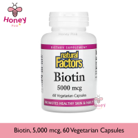 Natural Factors, Biotin, 5,000 mcg, 60 Vegetarian Capsules