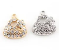 【YD】 20PCS/lot 22x21mm (GoldSilver Color) Rhinestones Pendant Charms Magnetic Memory Floating Locket