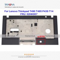 Orig AP1AC000100 02HK957ใหม่ Blk สำหรับ Lenovo Thinkpad T490 T495 P14s Gen 1 P43S T14 1กรอบคีย์บอร์ดที่พักเท้าตัวพิมพ์ใหญ่ W/fp