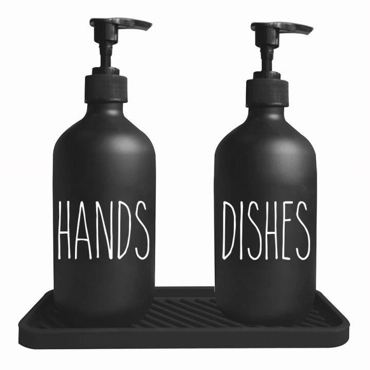 Black Soap Dispenser Bottle Hand Soap Dish Liquid Container Refillable