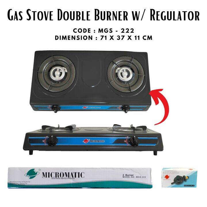 Micromatic MGS222 Double Burner Gas Stove with Regulator / gas stove