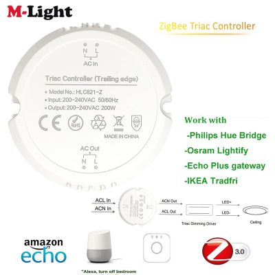 【Worth-Buy】 สมาร์ท Zigbee 3.0 200W Triac ควบคุมแสงสวิตช์ที่ปรับเปลี่ยนสมาร์ทโฮมกับ Smartthings Hue-B Bridge Echo Plus Alexa