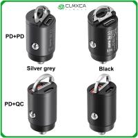 CLMXCA ที่ชาร์จโทรศัพท์ในรถเร็วสำหรับ iPhone 12 Huawei Xiaomi USB PD + QC ที่ชาร์จ USB ในรถความเร็วสูง30W Type C อะแดปเตอร์รถยนต์ล่องหนขนาดเล็ก