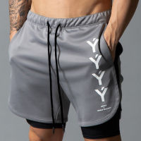 Summer New Mens Fitness Sports Leisure Running Basketball Quick-drying Double-layer Shorts