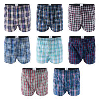 5 Pcs Mens Underwear Boxers Shorts Casual Cotton Sleep Underpants Quality Plaid Loose Comfortable Homewear Asian Size