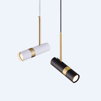 Modern LED Pendant Long Tube Black White Golden Ceiling Replaceable led GU10 Island Bar Counte Shop Room Kitchen Fixtures Lamp