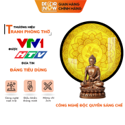 Đèn Hào Quang Phật In Tranh Trúc Chỉ DECORNOW 30,40 cm, Trang Trí Ban Thờ