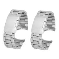 2X Silver Solid Stainless Steel Links Watch Strap Bent End Clasp 20 mm