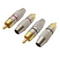 【CW】 4Pcs Male Plug Non Solder Audio Video Locking Cable for Security