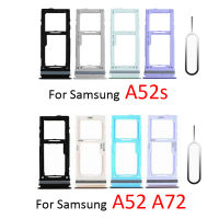 โทรศัพท์ซิมการ์ดถาดใส่การ์ด SD สำหรับ Samsung Galaxy A52 A52s A72 5G A02 A12 ใหม่ซิมการ์ดอะแดปเตอร์ผู้ถือชิปสล็อตลิ้นชักอะไหล่ + เครื่องมือ-SOPO STORE